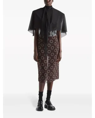 Prada ドットプリント ジョージェット ペンシルスカート - サムネイル2