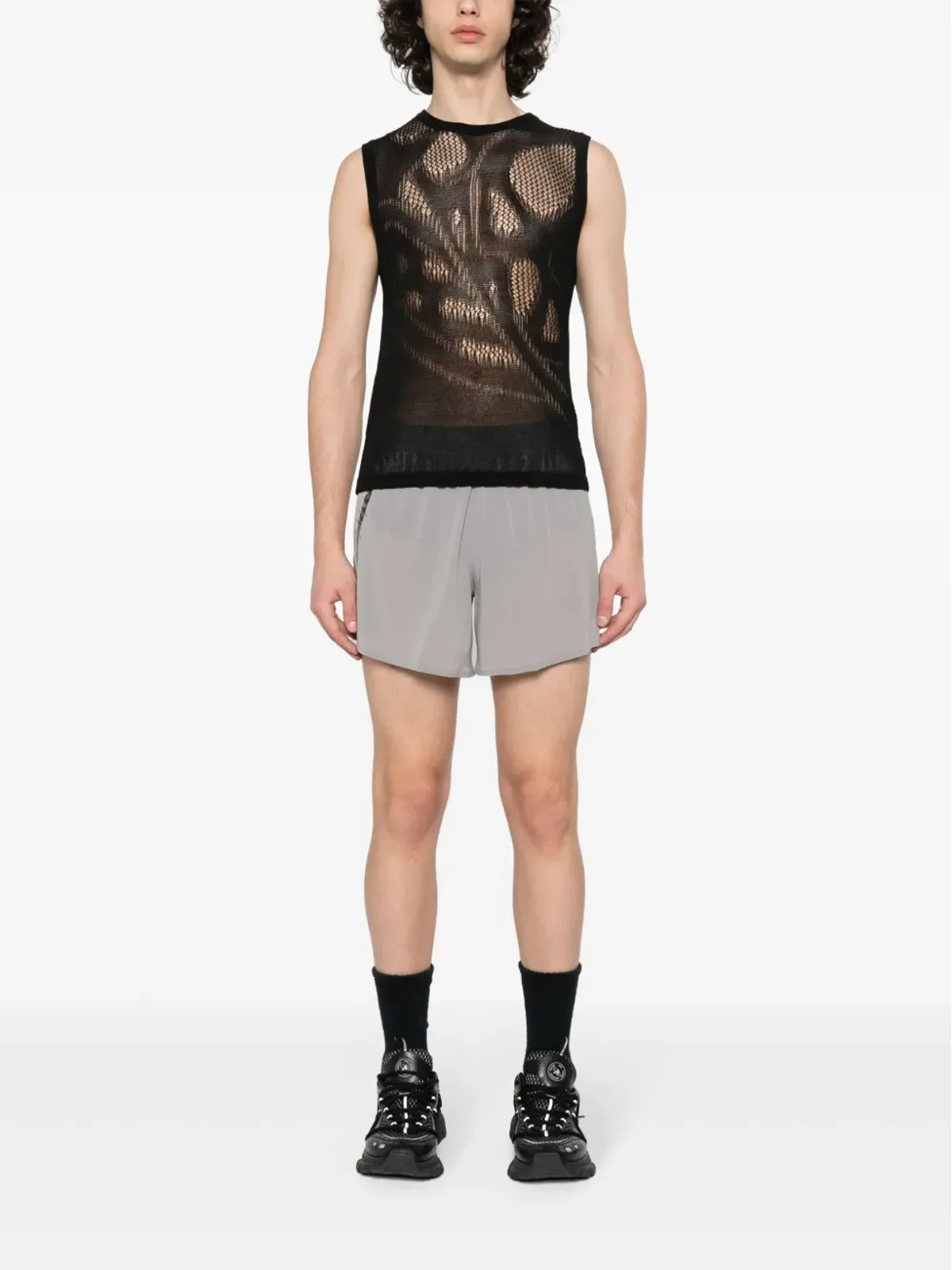 Y-3 チェック柄 ランニングショーツ - 画像2