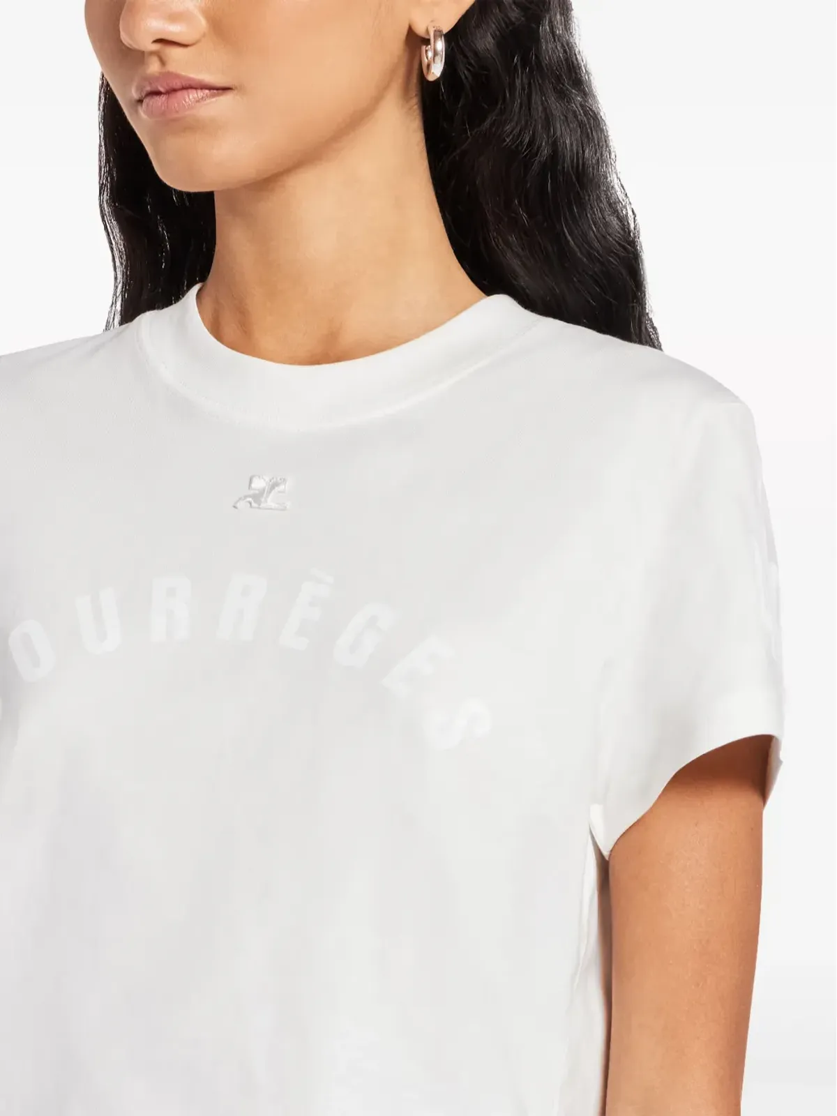 Courrèges ACストレート コットンTシャツ - ホワイト - 画像5