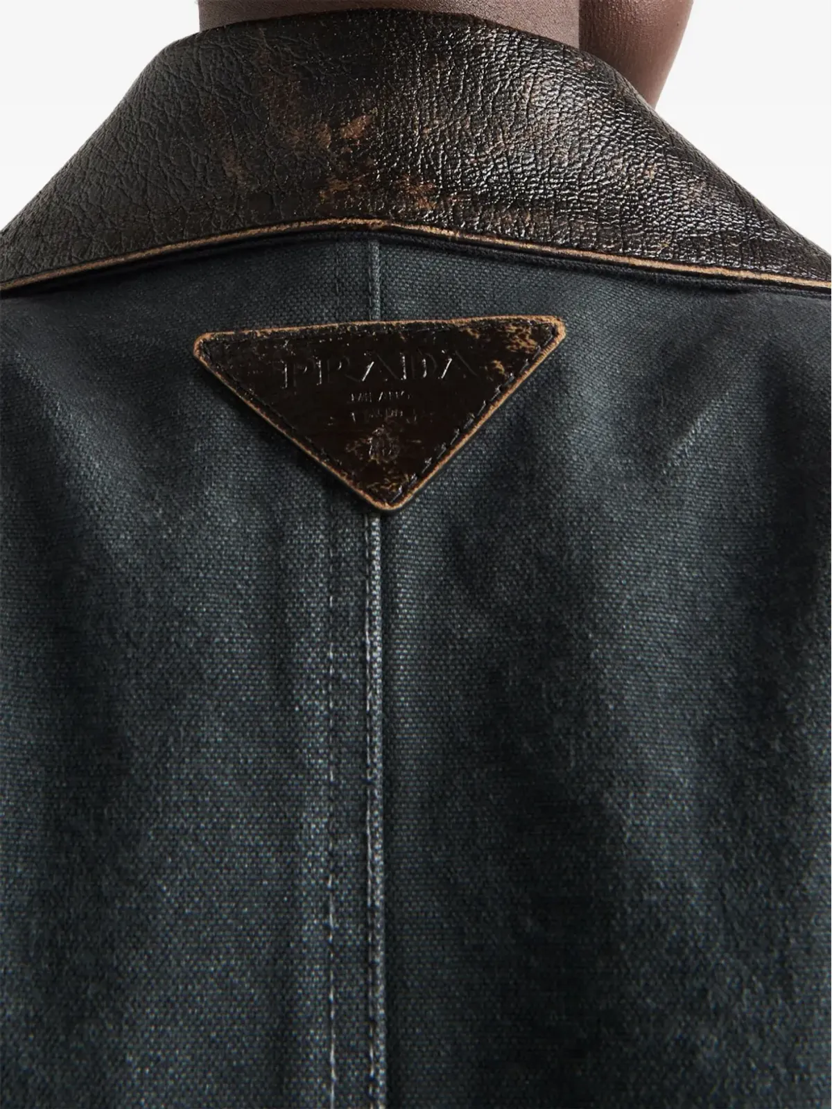 Prada ダメージ加工キャンバスジャケット - グレー - 画像5