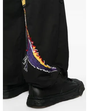Maharishi x Jean-Michel Basquiat ブラックのワイドレッグパンツ - サムネイル5