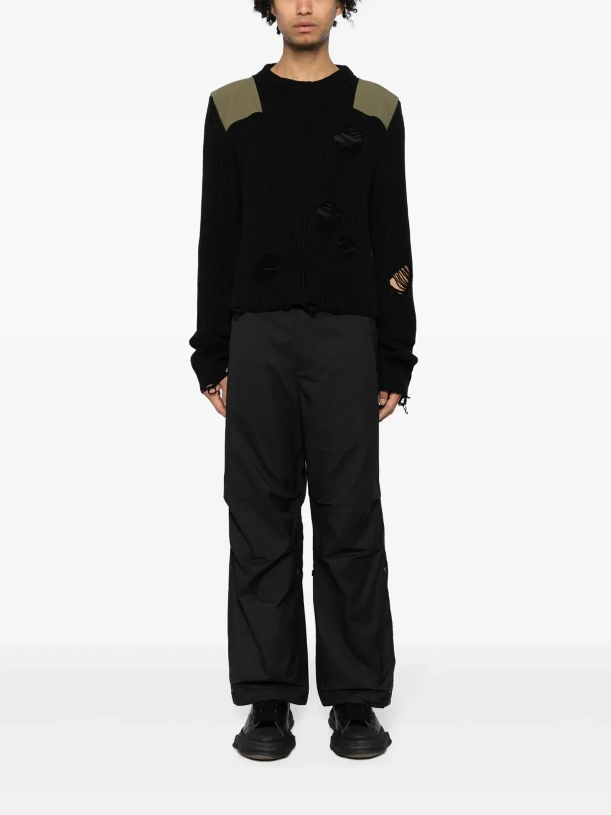 Maharishi x Jean-Michel Basquiat ブラックのワイドレッグパンツ - 画像2
