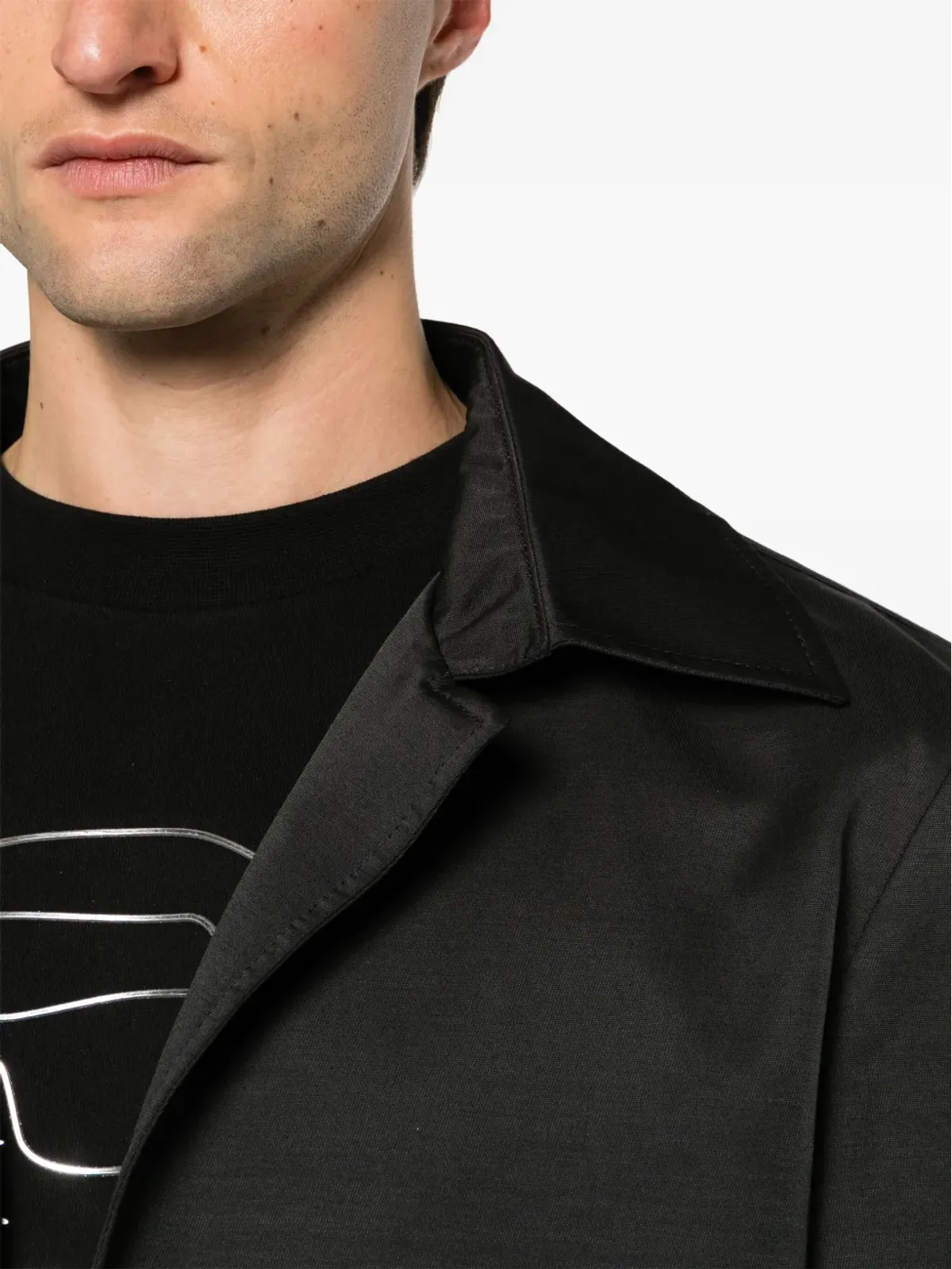 Karl Lagerfeld プレススタッズ式シングルブレストコート ブラック - 画像5