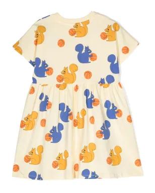 Mini Rodini Squirrels all-over print dress - Yellow - サムネイル2