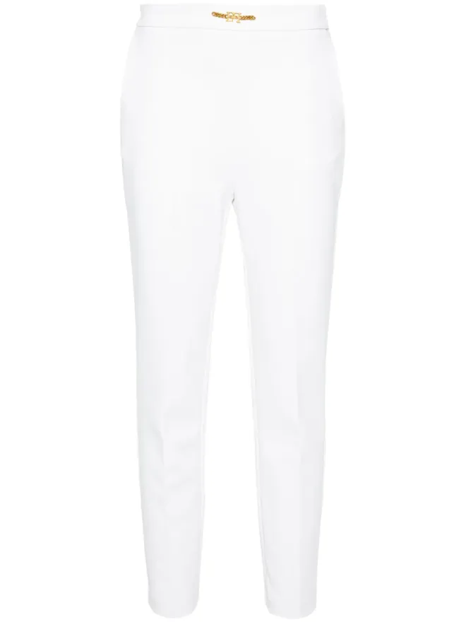 Elisabetta Franchi Elisabetta Franchi ロゴプレート テーパードパンツ - Whiteの商品画像
