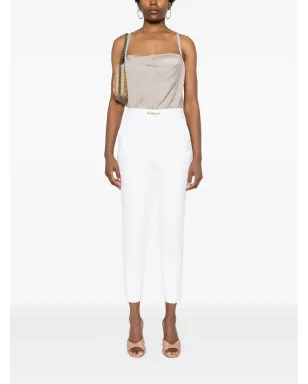 Elisabetta Franchi ロゴプレート テーパードパンツ - White - サムネイル2