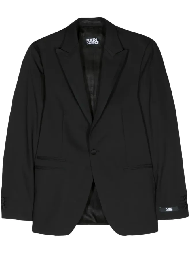 Karl Lagerfeld Karl Lagerfeld ピーク シングルブレスト ブレザー - ブラックの商品画像