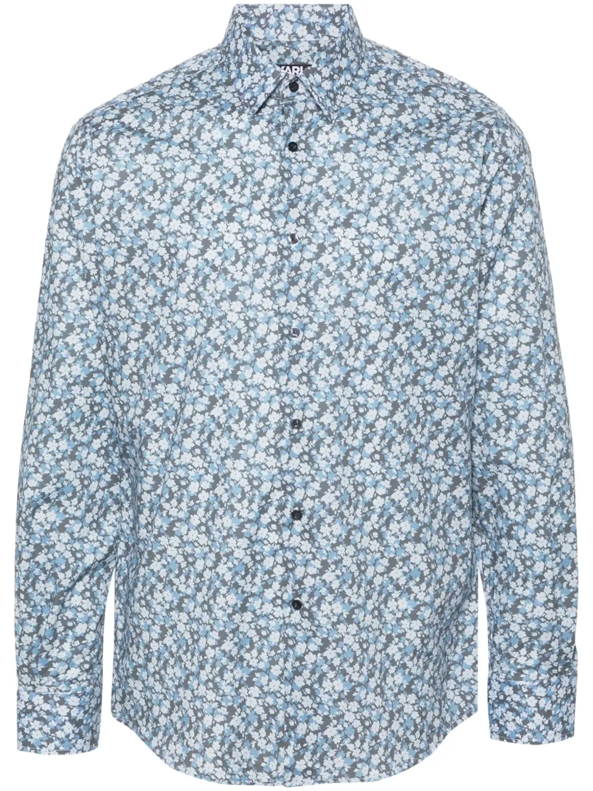 ビンテージ Karl Lagerfeld 花柄プリント ポプリン シャツ - 画像1