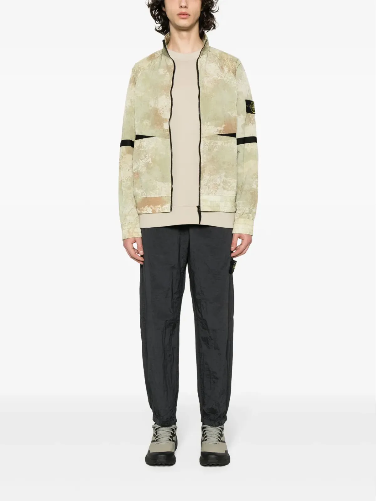 Stone Island コンパスバッジ アブストラクトプリント ジャケット - 画像2