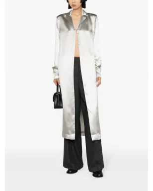 LouLou de Saison サテンシルク混紡 ロングシャツ - サムネイル2