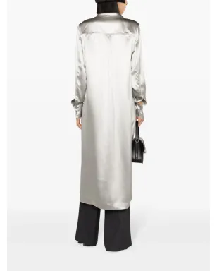 LouLou de Saison サテンシルク混紡 ロングシャツ - サムネイル4