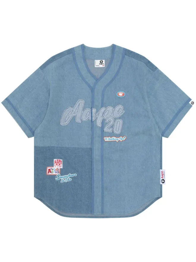 A BATHING APE® A BATHING APE® ロゴアップリケ デニムシャツの商品画像