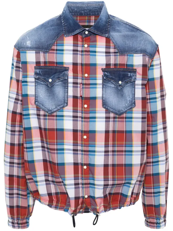 Dsquared2 DSQUARED2 パネルドコットンシャツ ブルーの商品画像