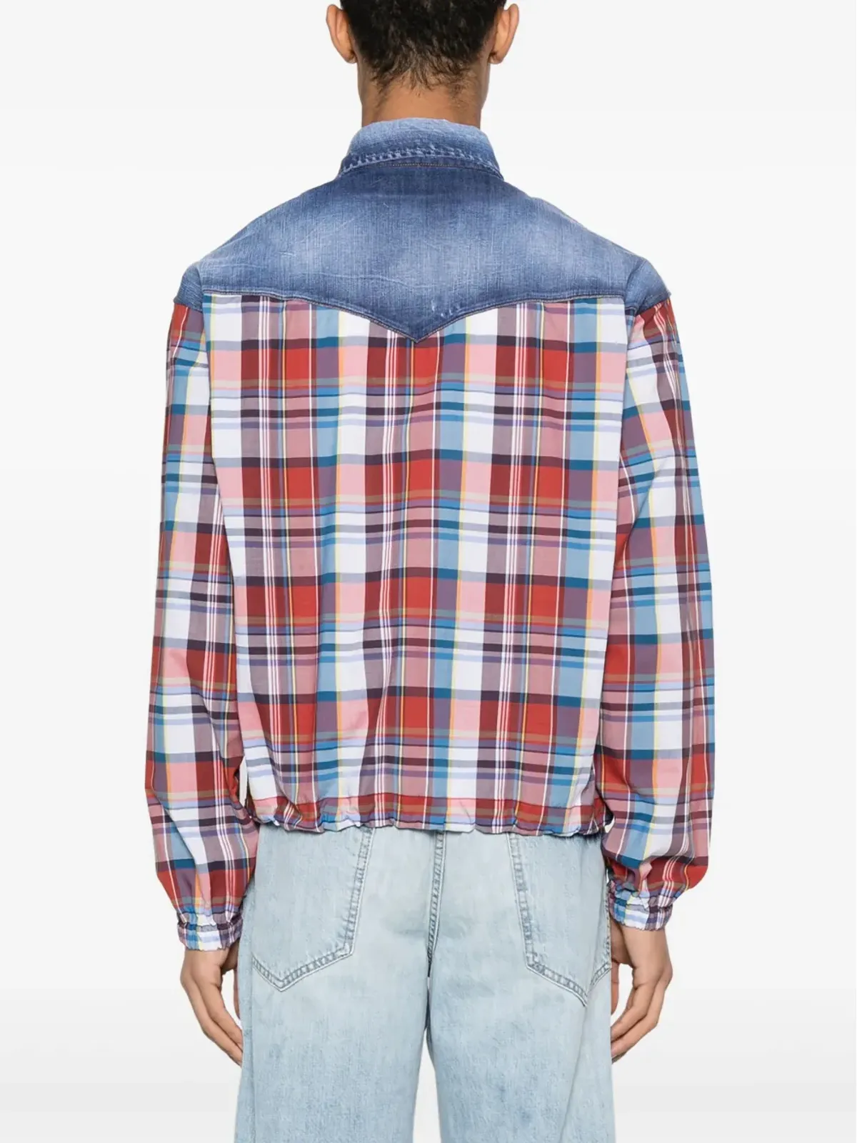 DSQUARED2 パネルドコットンシャツ ブルー - 画像4