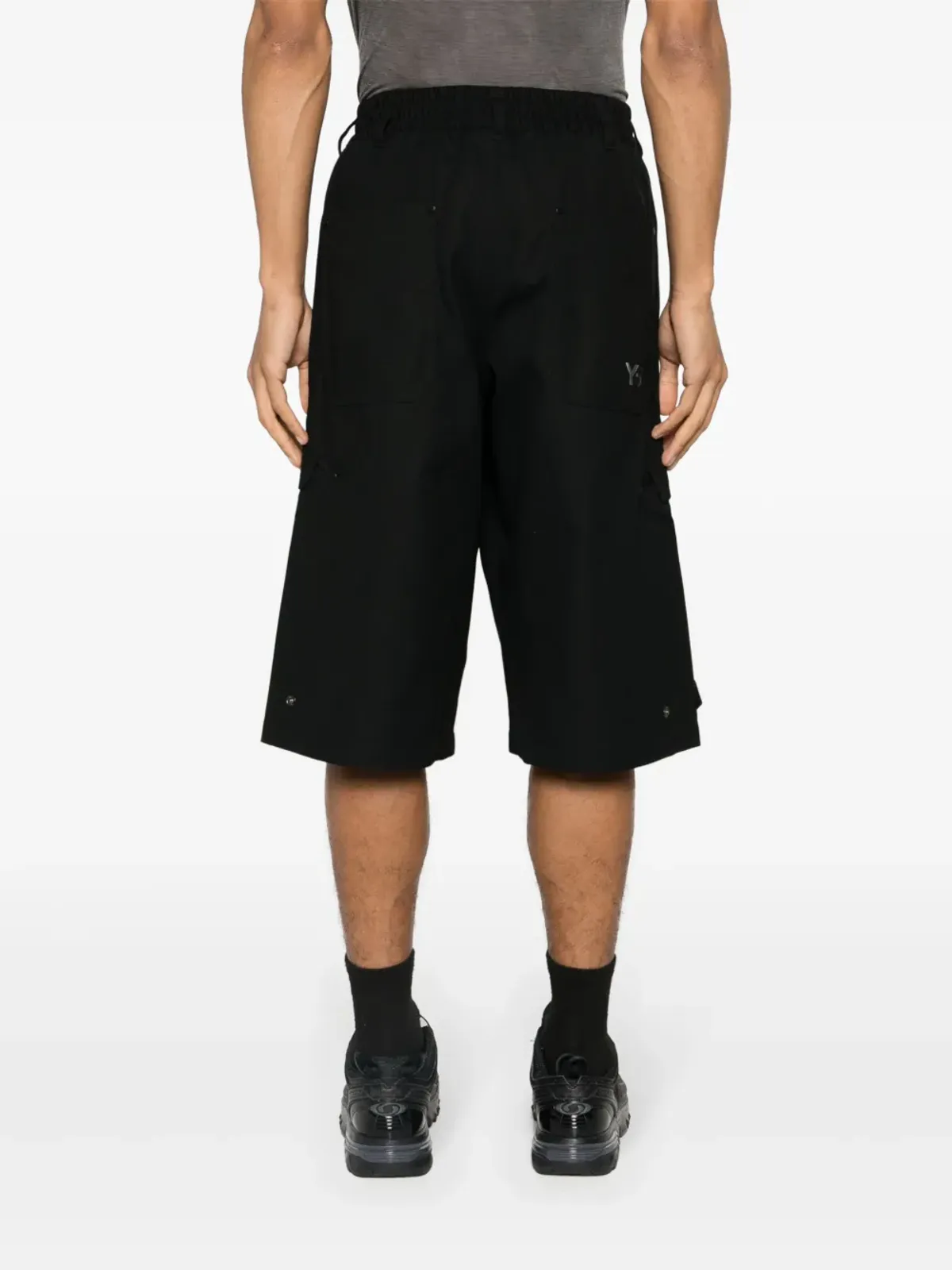 Y-3 ワークウェア コットン バミューダショーツ - ブラック - 画像4