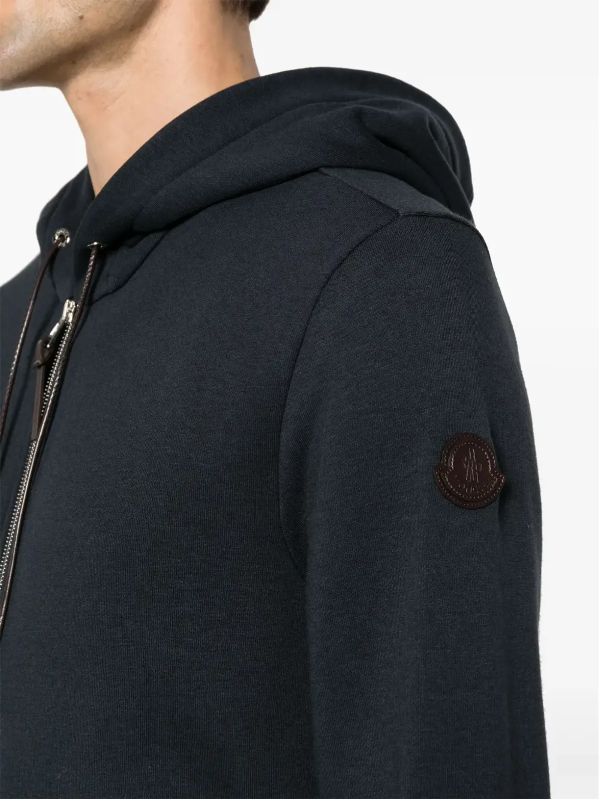 Moncler ロゴアップリケ付きジップフーディ ブルー - 画像5