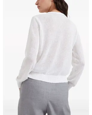 Brunello Cucinelli コンシールド前開きカーディガン - ホワイト - サムネイル4