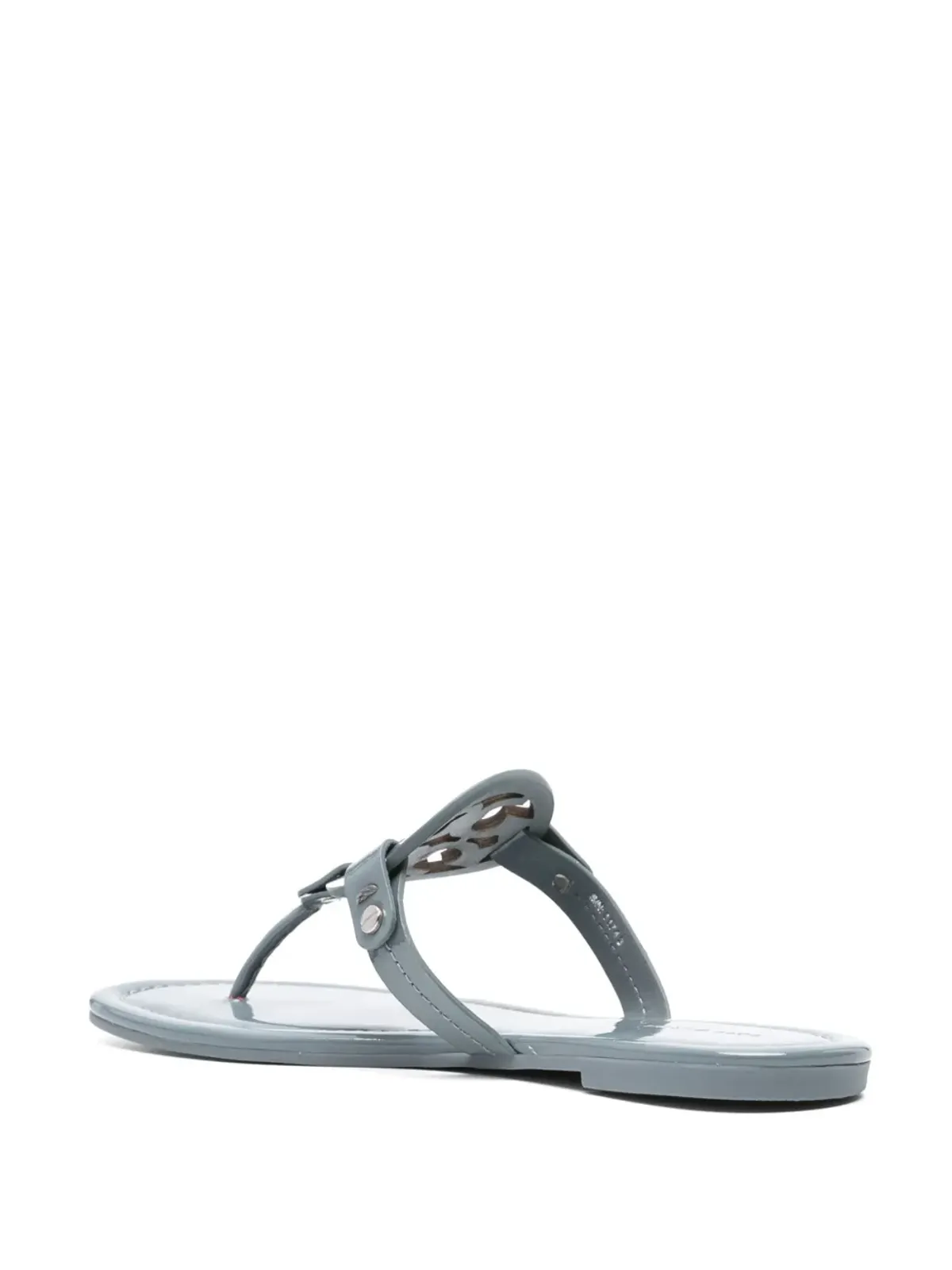 Tory Burch ミラー パテントレザー フリップフロップ ブルー - 画像3