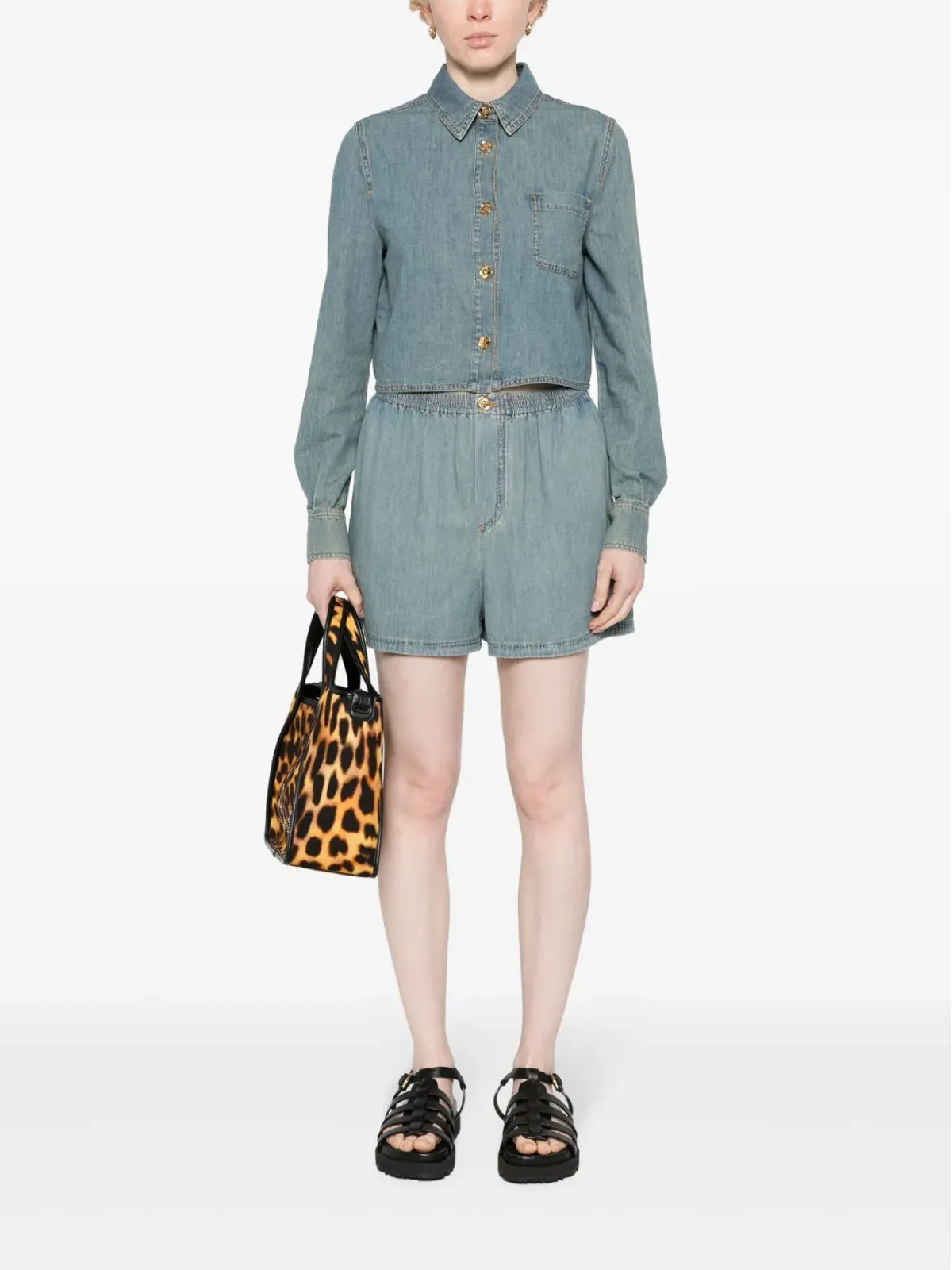 Moschino フェードデニムショーツ ブルー - 画像2