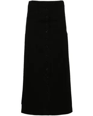 LouLou de Saison アトリブラック ボタン付きスカート - サムネイル1