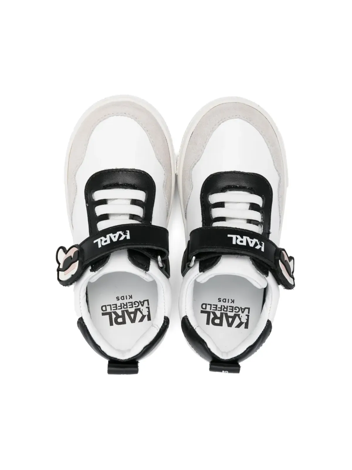 Karl Lagerfeld Kids カラーブロック レザー スニーカー（ホワイト） - 画像3