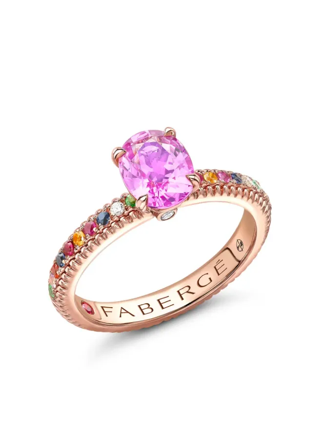 Fabergé Fabergé 18kt rose gold Colours of Love pink sapphire fluted ringの商品画像