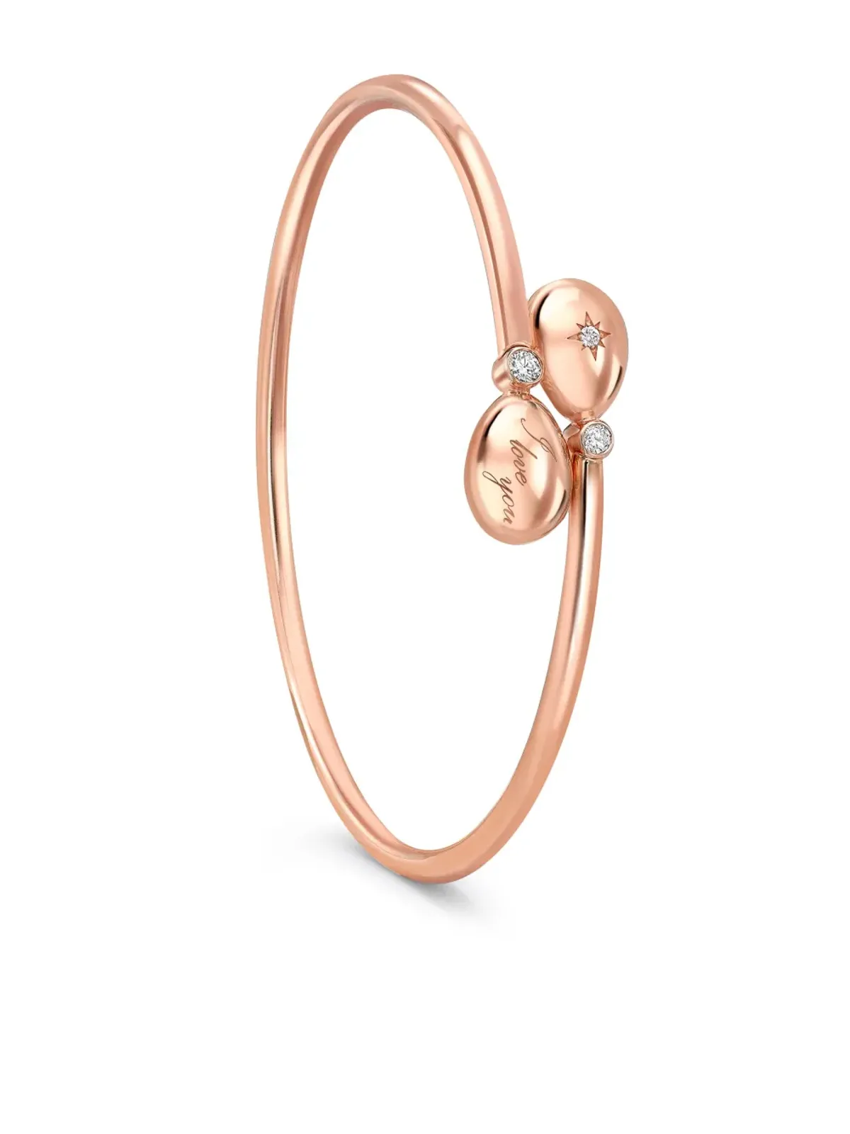 Fabergé 18K ローズゴールド エッセンス I Love You クロスオーバー ダイヤモンド ブレスレット - 画像2