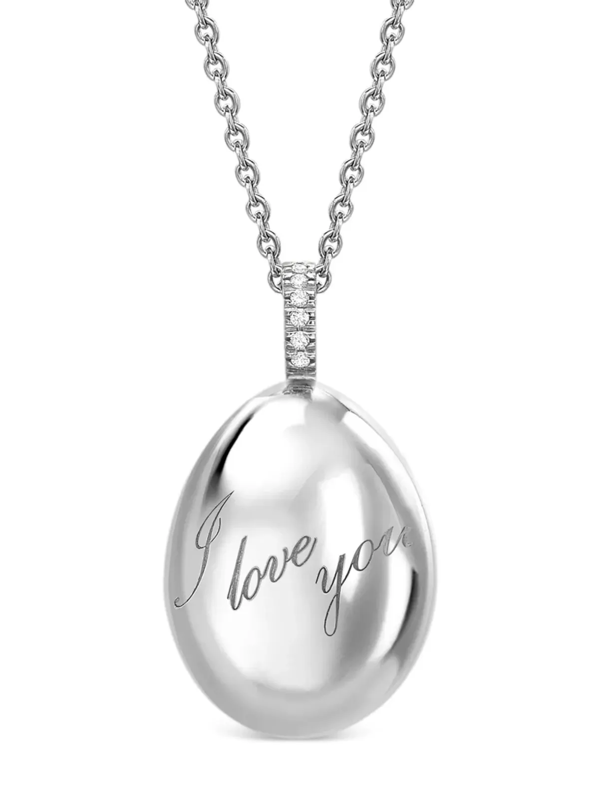 Fabergé エッセンス I Love You エッグ ダイヤモンド ペンダント ネックレス - 画像1