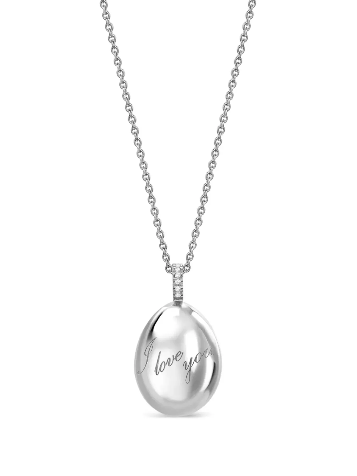 Fabergé エッセンス I Love You エッグ ダイヤモンド ペンダント ネックレス - 画像3