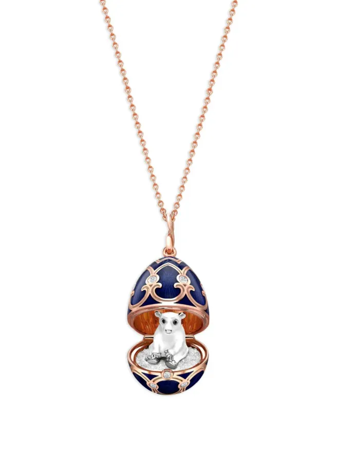 Fabergé Fabergé 18Kローズゴールド ヘリテージ ポーラーベア・サプライズ ロケットペンダント ブルーの商品画像