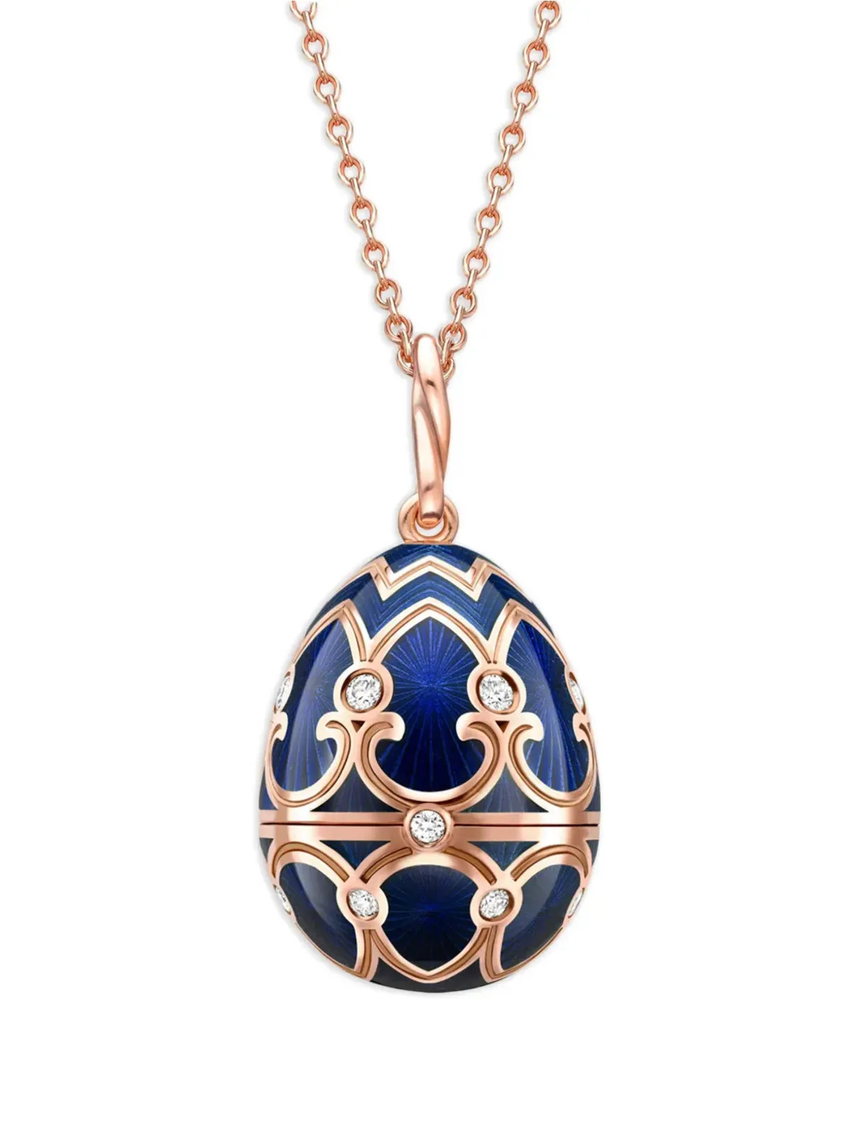 Fabergé 18Kローズゴールド ヘリテージ ポーラーベア・サプライズ ロケットペンダント ブルー - 画像2