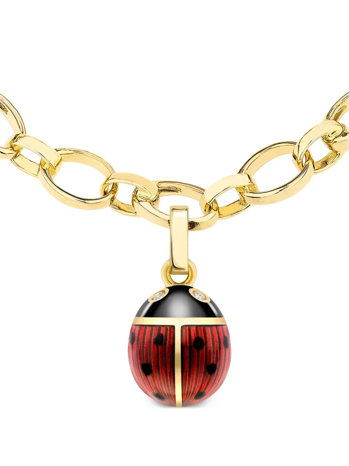Fabergé 18ktイエローゴールド ヘリテージ レディバード チャーム - レッド - 画像2