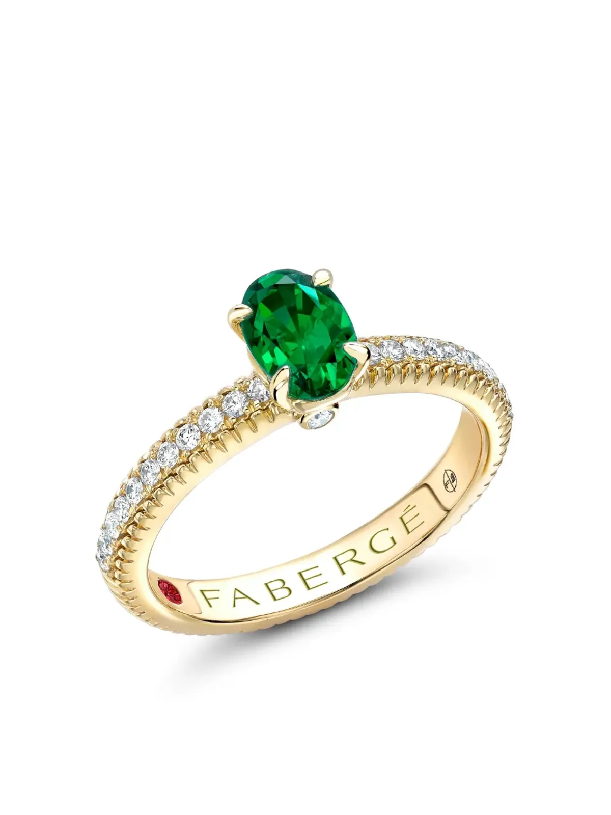 Fabergé 18K イエローゴールド Colour Of Love エメラルドとダイヤモンド リング - グリーン - 画像1