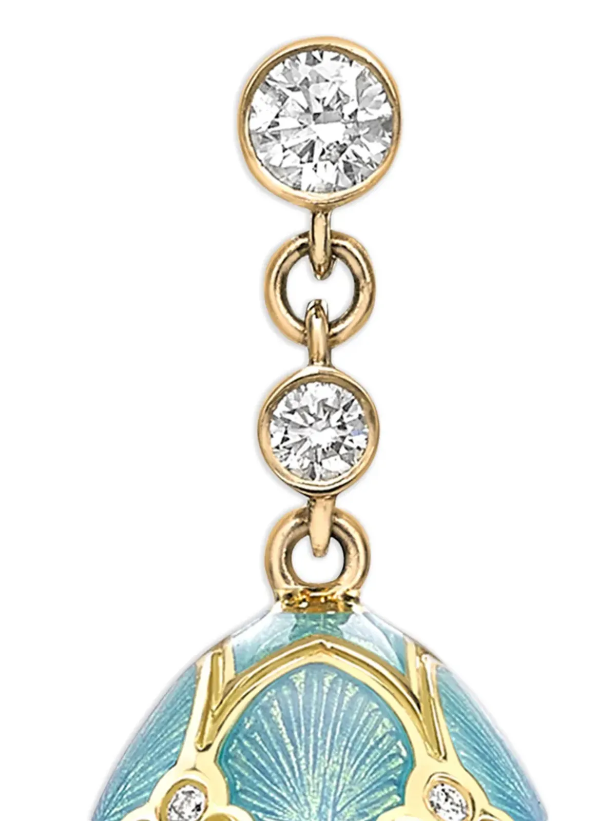 Fabergé 18kt yellow gold Heritage Egg diamonds drop earrings - 画像2