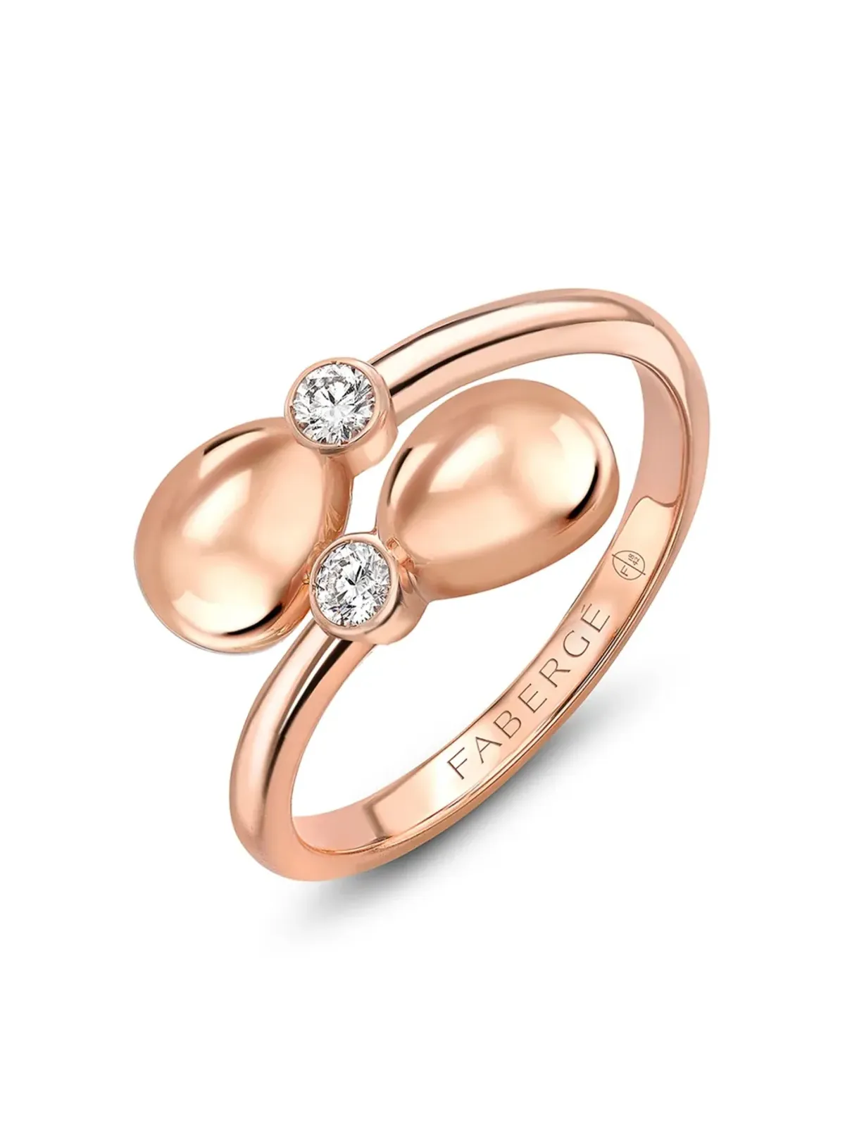 Fabergé 18kt rose gold Fabergé Essence Crossover diamonds ring - 画像1