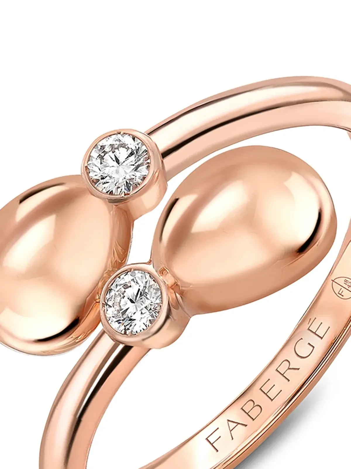 Fabergé 18kt rose gold Fabergé Essence Crossover diamonds ring - 画像2