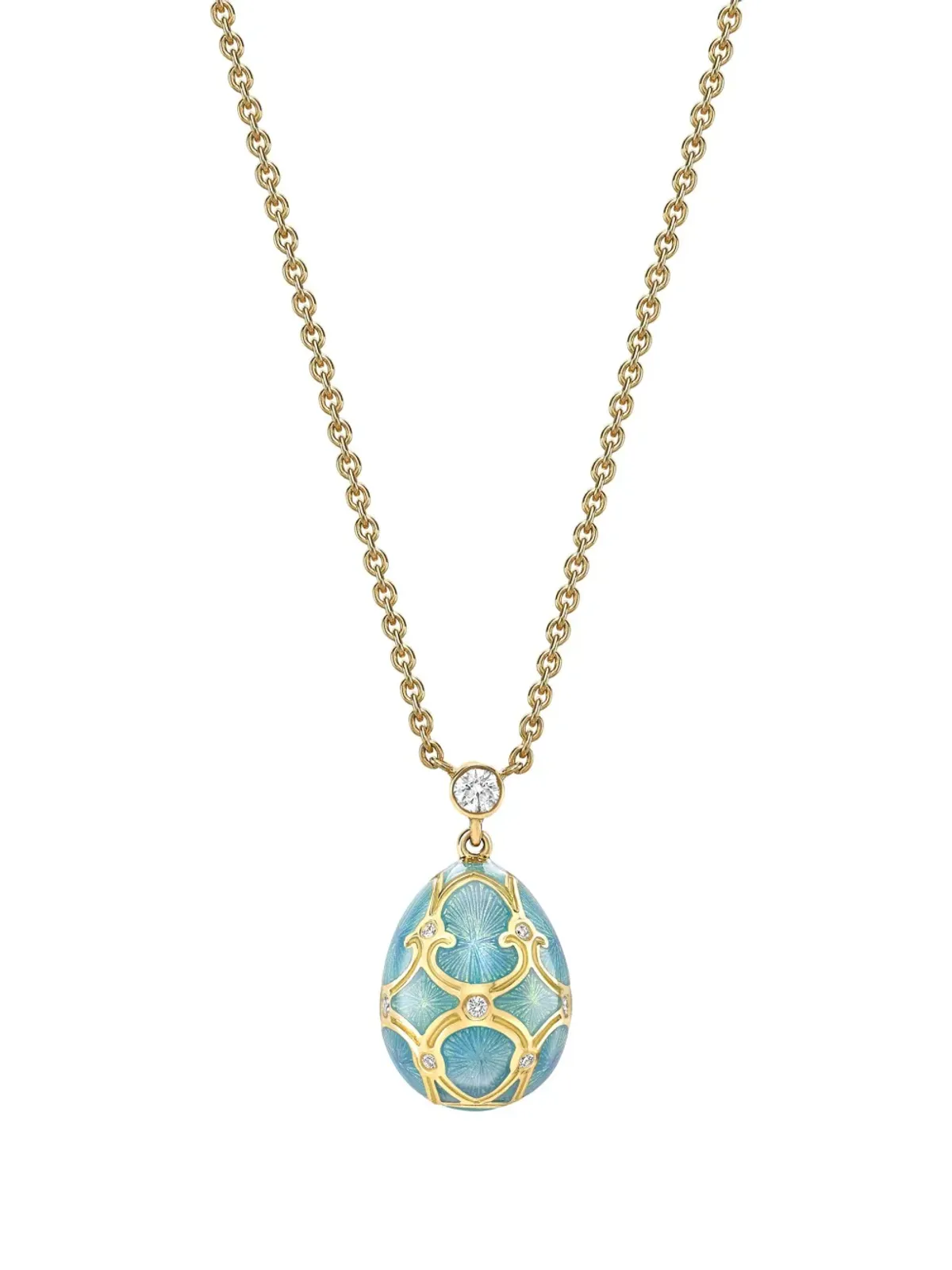 Fabergé 18ktイエローゴールド ヘリテージ・ペティート・エッグ ダイヤモンド ペンダントネックレス - 画像1