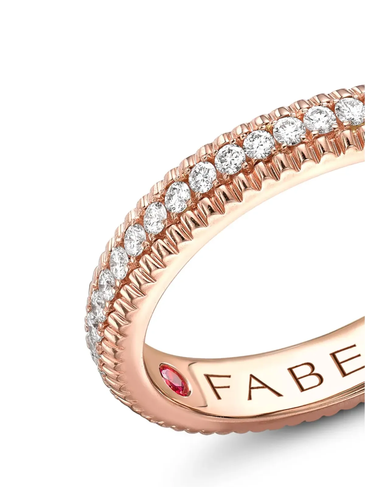 Fabergé 18kt rose gold Colours of Love diamonds fluted eternity ring - 画像2
