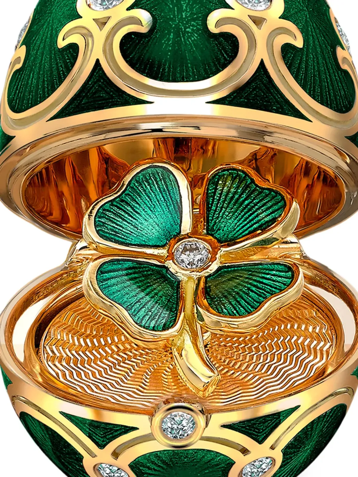 Fabergé 18kt yellow gold Heritage diamond surprise locket necklace - 画像2