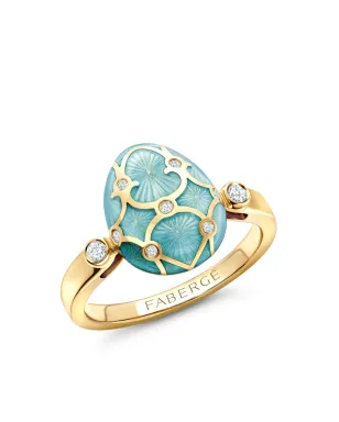 Fabergé ヘリテージエッグ ダイヤモンド リング 18K イエローゴールド - ブルー - サムネイル1