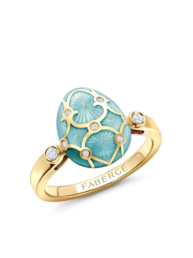 Fabergé Fabergé ヘリテージエッグ ダイヤモンド リング 18K イエローゴールド - ブルーの商品画像