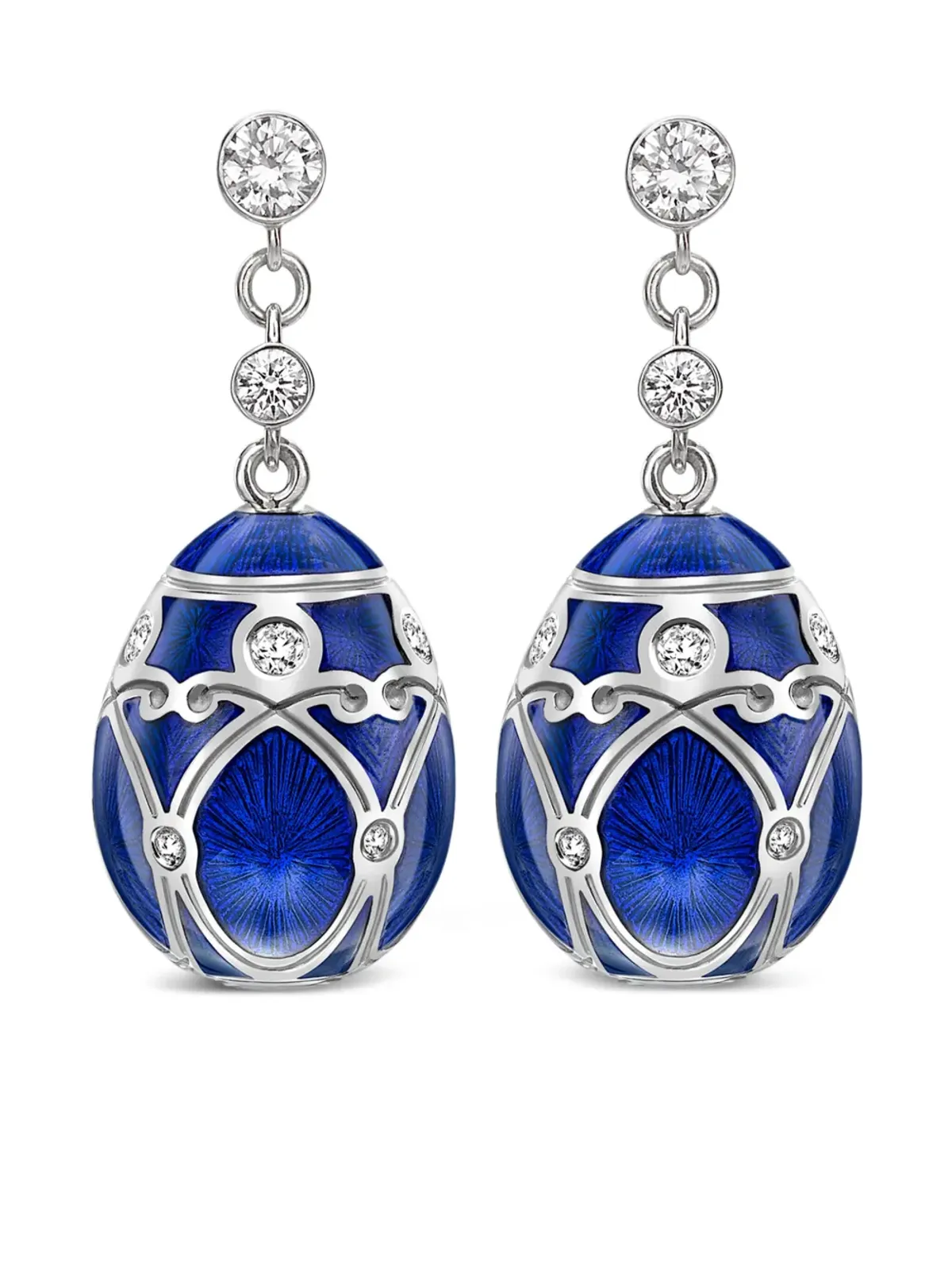 Fabergé ヘリテージ Palais ダイヤモンド イヤリング ブルー - 画像2