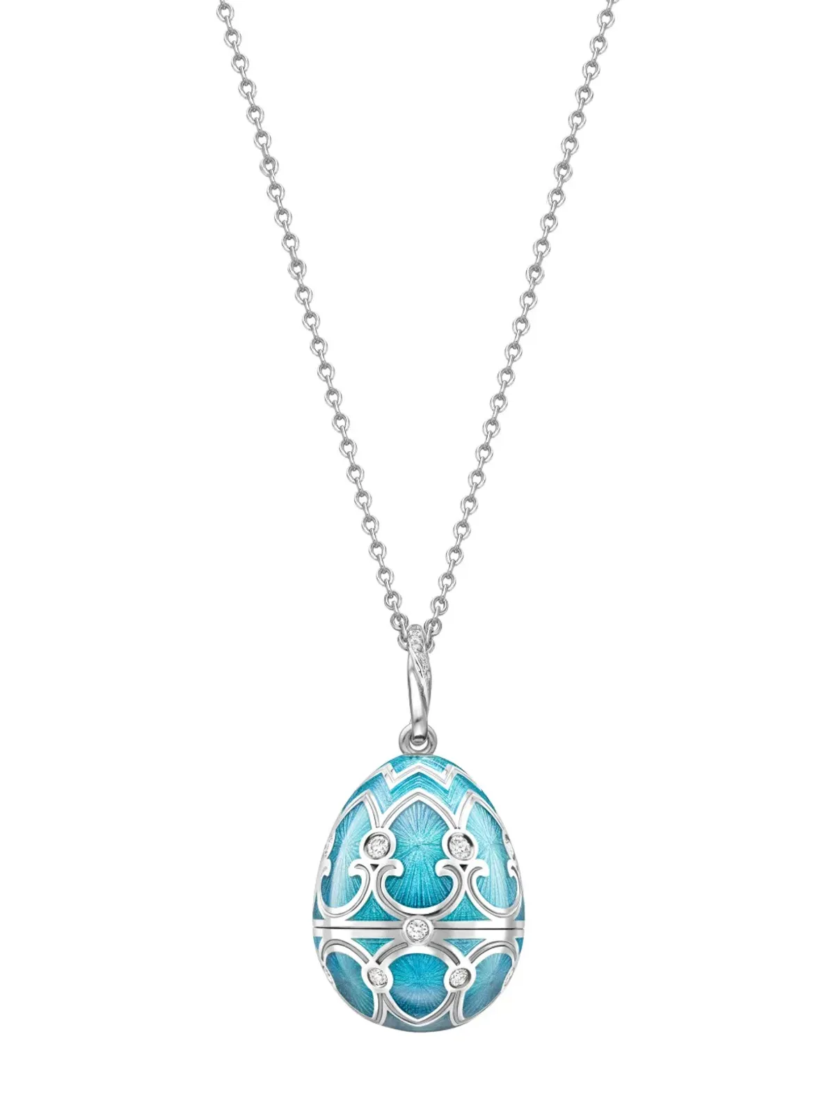 Fabergé ヘリテージ・スノーフレーク・サプライズ ロケットペンダントネックレス - ブルー - 画像1