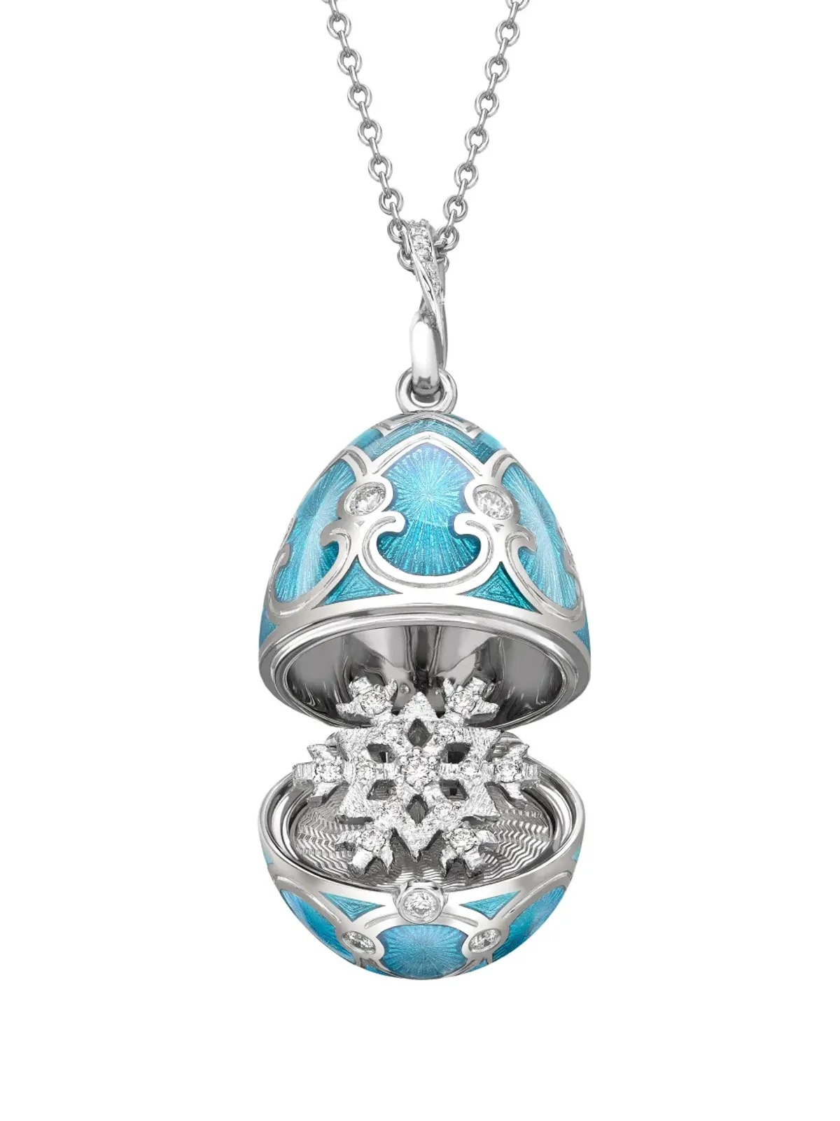 Fabergé ヘリテージ・スノーフレーク・サプライズ ロケットペンダントネックレス - ブルー - 画像2