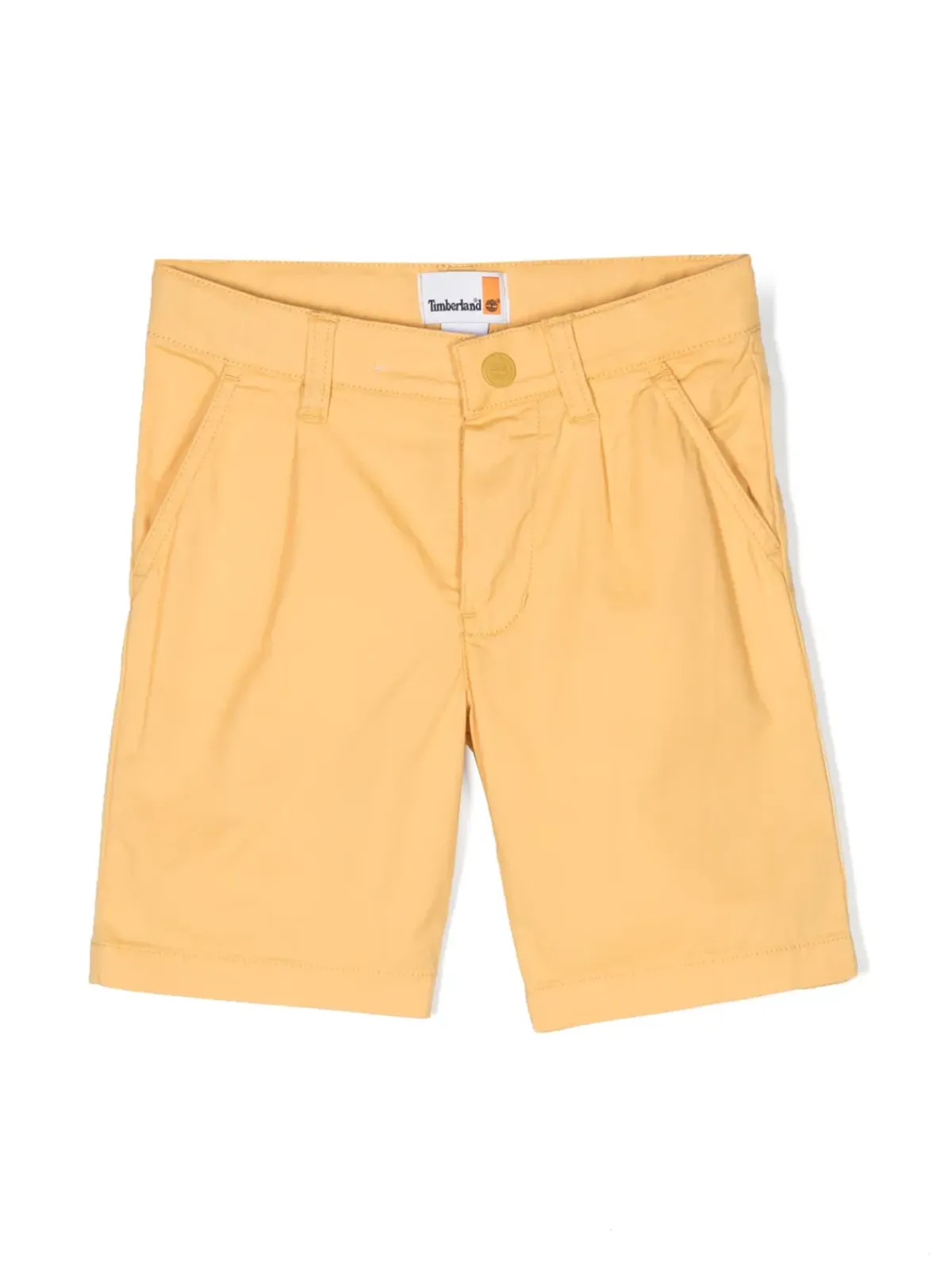Timberland Kids ロゴアップリケ付きギャバジンショーツ イエロー - 画像1