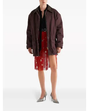 Prada アイレット装飾フリンジスカート - サムネイル4