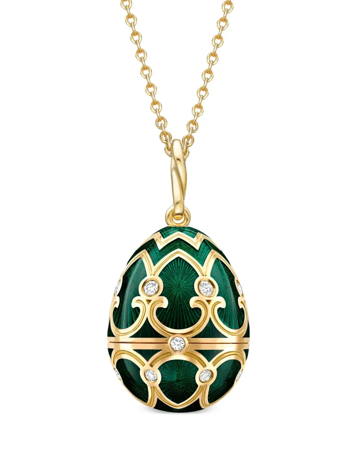 Fabergé パンダ・サプライズ ダイヤモンド ロケットネックレス - グリーン - 画像3