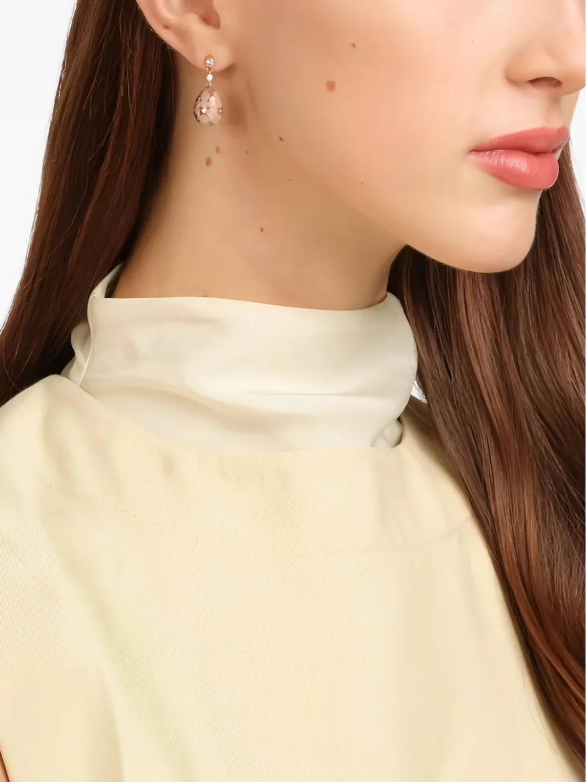 Fabergé 18K ローズゴールド ヘリテージエッグ ダイヤモンド ドロップ イヤリング - ピンク - 画像2