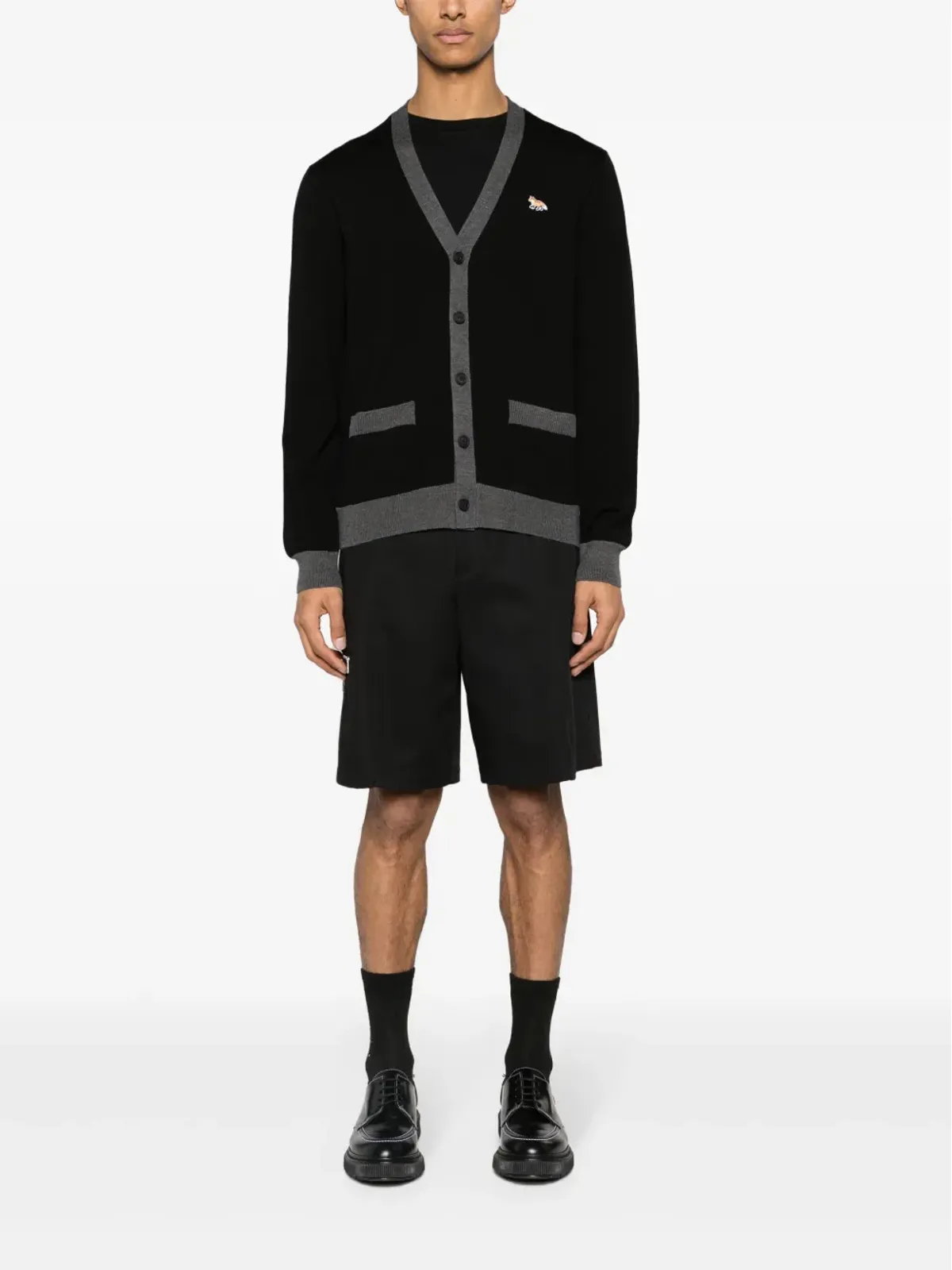 Maison Kitsuné フォックスパッチ ウール カーディガン - 画像2