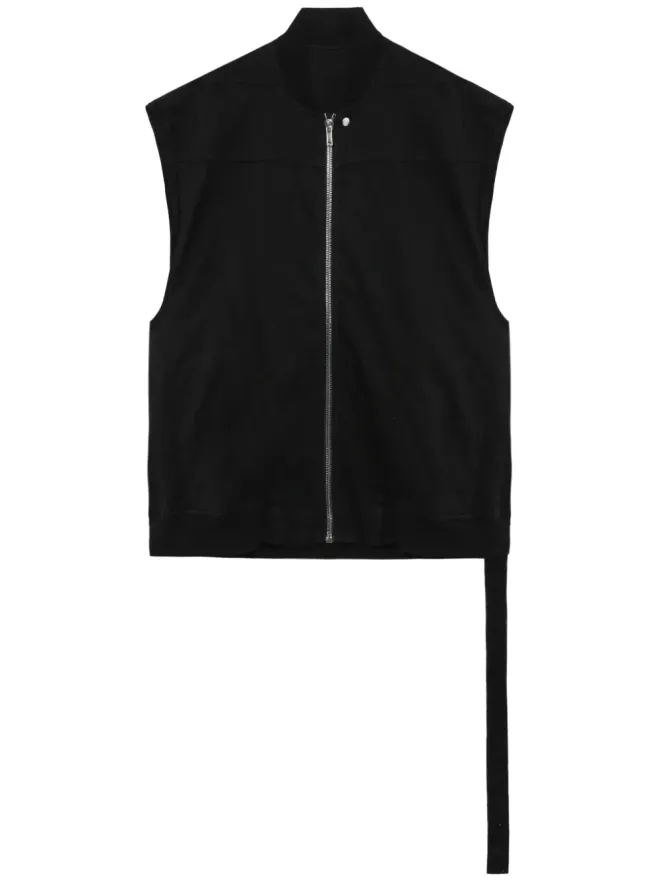 Rick Owens DRKSHDW Rick Owens DRKSHDW ジップアップ コットン ベスト - ブラックの商品画像